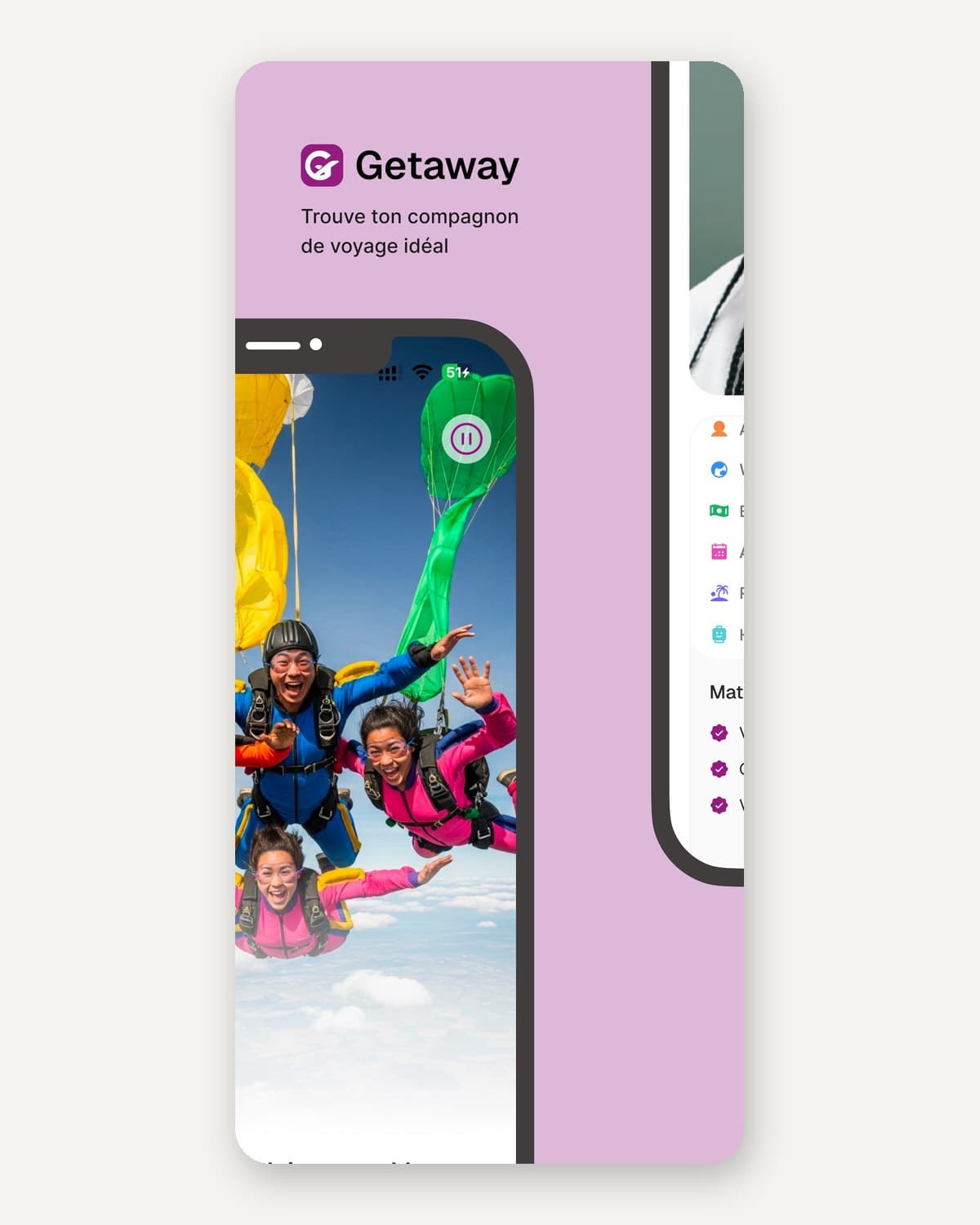 Getaway — trouve ton compagnon de voyage